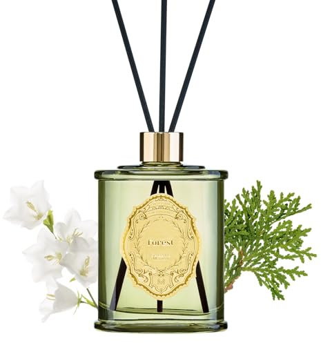 M&SENSE 240ml Large Reed Diffuser for Home | Forset Scented Oil Diffuser with Sticks | Natural Home Fragrance for Bedroom, Bathroom, Living Room