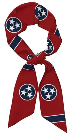 OKFSTY Tennessee Seidenschal mit Staatsflagge, modisch, Seidenschal, farbenfroh, gemustert, leichte Halsbekleidung für Damen, Schwarz , One size