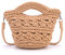 Faletony Damen Kleine Strohtasche Gewebte Tasche Sommer Strandtasche Baumwolle Geflochtene Tasche mit Henkelhandtasche Crossbody Bag Umhängetasche Schultertasche Handtasche