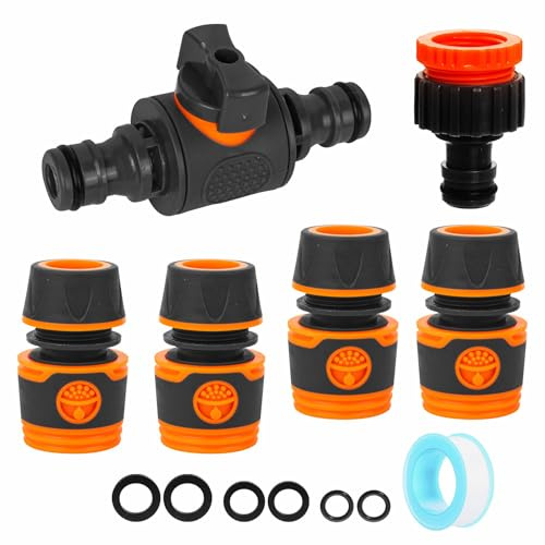 ZSYIULIA Quick Release Hose Connector with Switch Valve Quick Connection in Line Water Shut Off Valve Fitting for Garden Hoses, Watering Systems & Outdoor Taps