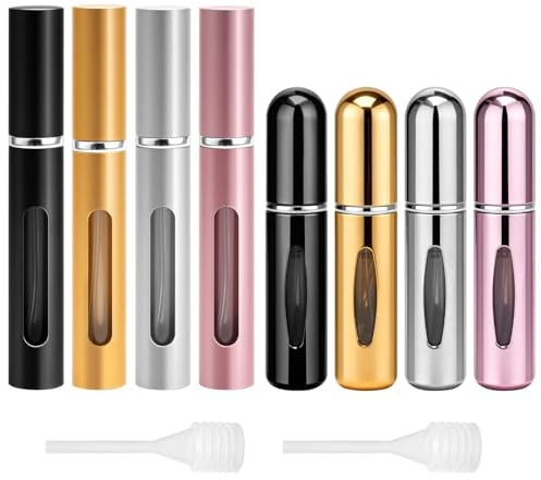 MAIXINNEW 8 Piezas Bote de Perfume Recargable, Decants Perfumes 5ml, Atomizador Perfume Recargable para Exterior Fiesta Boda