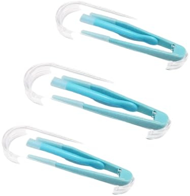 3Pcs Blue Contact Applicator, Contact Lens Remover Tool, Inserter+Tweezer with Soft Tip, for Contact Lens Cases Health and Household, Contact Lens Cases