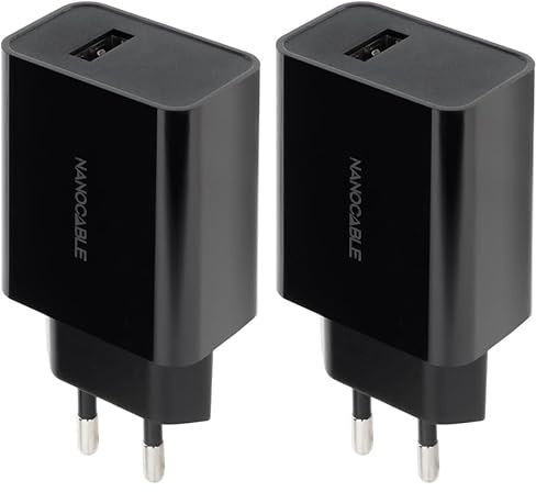 Cargador USB Pared TOOQ 1PTO 2.1A Negro (Paquete de 2)
