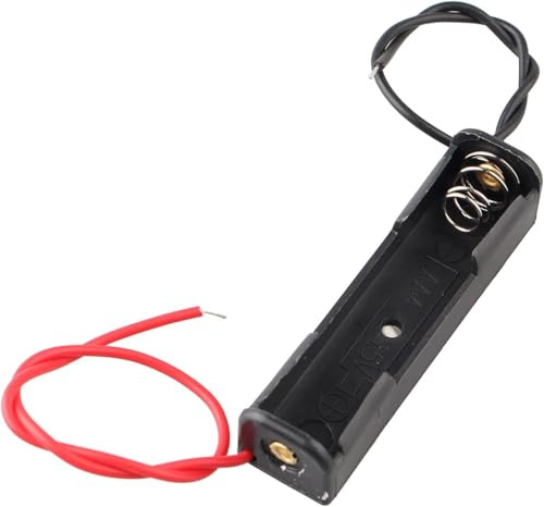 CLIVE-ALFIE 1PCS 1.5V AAA Battery Holder Case 1 x 1.5V Battery Storage Box with Wire Leads Black