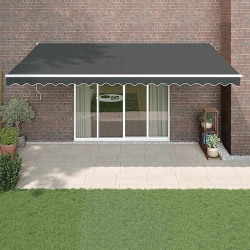 Emmtore Toldo retráctil Aluminio y Tela Gris Antracita 5x3 m