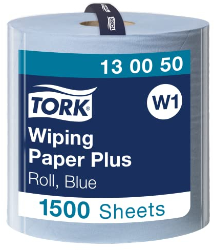 Tork 130050 Starke Mehrzweck Papierwischtücher für W1 Bodenständer- und Wandhalter-System / 2-lagige Papierrolle in Blau / Premium Qualität / 1 x 510 m