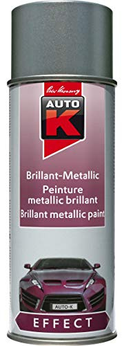 Peinture Métallisée Auto-K - Bombe Aérosol Spray de Peinture Métallisée Auto Moto - Argent Silverstone - 400 ml - Ref. 233110