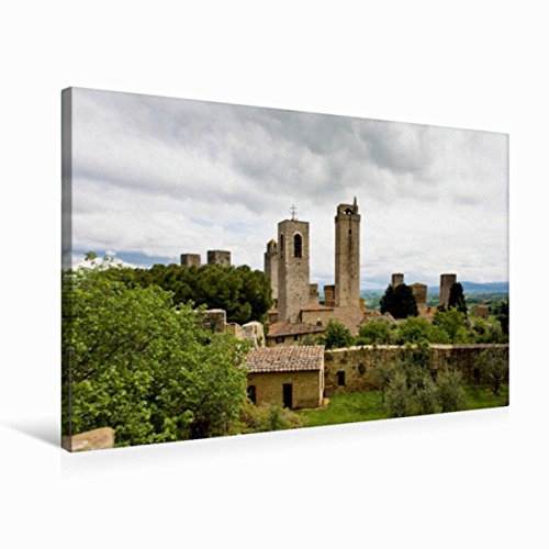 CALVENDO Toile Textile de qualité supérieure - 75 x 50 cm - La Porte de Sexe à San Gimignano - Tableau sur châssis - Impression sur Toile - Toscane Ort Orte