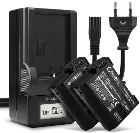 CELLONIC, Batterie pour Caméra Compatible avec Nikon EN-EL15c, EN-EL15, D750, D500, D7500, D850 (7.4V, 2000mAh) 2 Pièces + Chargeur