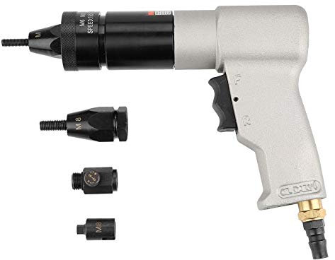 Pistola de tuerca neumática, pistola de remachado de aire Tuerca de extracción Herramienta de pistola de tuerca remachadora de aire automática Adecuado para todo tipo de placa de metal(KP-7322 M6/M8)