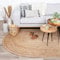 FRAAI | Home & Living Jute Teppich Oval - Fair Natur - Jute - Flachgewebe - Einfarbig - Boho, Modern - Wohnzimmer, Esszimmer, Schlafzimmer - Carpet