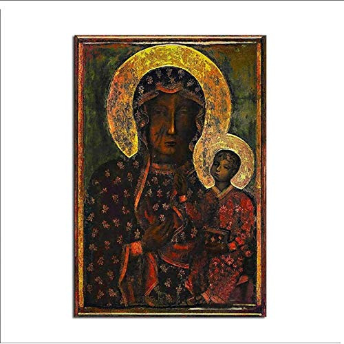 Leinwand Gemälde Wände Bild Die Schwarze Madonna Poster Und Wand Bilder Bild Kunstdruck Moderne Familie Schlafzimmer Dekor Rahmenlos-60×80cm