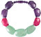 ZAVANA Bunte Statement-Halskette für Frauen, Handgemachte Boho Chic Chunky Halskette für Damen in Grün, Lila und Rosa, Eleganter Bohème Modeschmuck