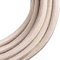 Oplot Câble textile vintage 2 fils - Câble en tissu 2 x 0,75 cm avec conducteur de terre - 5 m - Câble Eco en coton pour lampe et lampe de table et lampe suspendue - Beige - Câble de terre rétro
