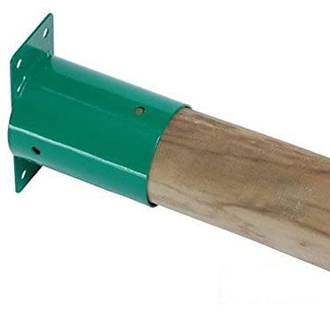SWING CORNER METAL END BRACKET FOR KIDS GARDEN SWING FRAME FOR DIY CHILDRENS PLAYGROUNDS CLIMBING FRAME FOR WOODEN POLE TIMBER * FROM HAPPY PLAYGROUNDS (Green Round Flat Bracket)