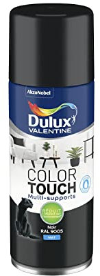 Dulux Valentine Peinture Intérieure et Extérieure Aérosol Color Touch - Pour bois, plastique, PVC, carton, papier - Noir Mat - 400ml