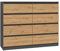 VBChome Kommode mit 8 Schubladen 120 x 40 x 97 cm Eiche Artisan - Antrazit Grifflose Schubladenkommode Mehrzweckschrank für Flur Schlafzimmer Wohnzimmer Kinderzimmer Modern Eiche Artisan - Antrazit