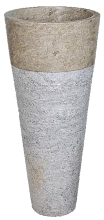 Teako Design Marmor Standwaschbecken Nora, Handwaschbecken, Badezimmer Möbel, Robustes Standwaschbecken, Hochwertiger Marmor, Luxuriöses Badezimmer, grau, Badezimmer, Größe: 90 cm