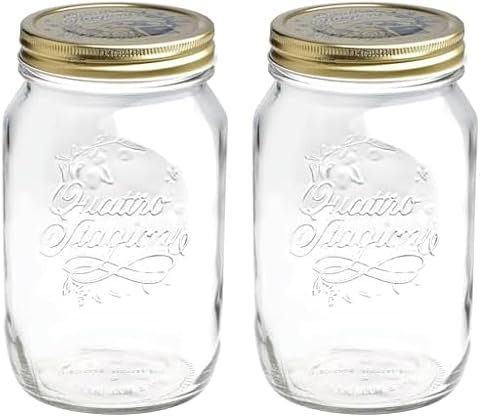 Cosecha Privada Bormioli - Bocal en Verre avec Couvercle 1 L, Transparente (Lot de 2)
