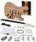 Fesley DIY E-Gitarre Kit mit Pappelkörper & kanadischem Hartahornhals Bauen Sie Ihre eigene Gitarre Kit DIY E-Gitarren mit Techwood Griffbrett ST Style 6 Saiten SSS Tonabnehmer Natur
