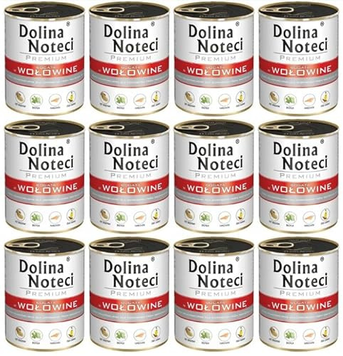 Dolina Noteci Premium - komplettes Nassfutter für ausgewachsene Hunde Aller Rassen mit Rindfleisch 12 x 800g