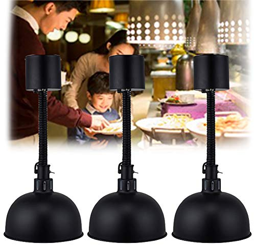 Lebensmittel-Heizlampe, verstellbare Lebensmittel-Heizlampe, Lebensmittel-Wärmelampe für Hotelgeschirr, Küche, Buffet-Restaurant, gewerbliche Gastronomie, Lebensmittel-Wärmelampe, Einzelkopf (schwarz