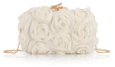 Jywmsc Damen-Kupplungen, Geldbörse, formelle Spitze, Blumen-Abendhandtasche, Kettenriemen, Umhängetasche