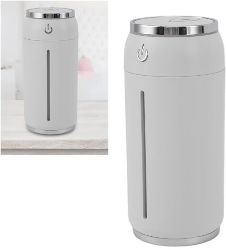 Aromatherapy Diffuser Humidifier, Mini Humidifier Compact Portable USB 7 Colors Light for Office Desk Bedroom Car Air Camping (White)