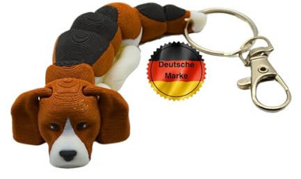 KEYSPACE Schlüsselanhänger Hund - süßer Hund Anhänger 3D gedruckt -beweglicher Schlüsselanhänger Schulkind - robustes Geschenk Hundebesitzer Frau - beste Hundemama Geschenk dog mum