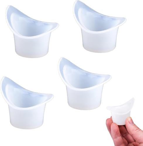 4 Piece Eye Wash Cup Set - Reusable 8ml Silicone Eye Bath Cups for Eye Cleaning and Relief, Leak-Proof Design, Perfect for Contact Lens Wearers & Tired Eyes