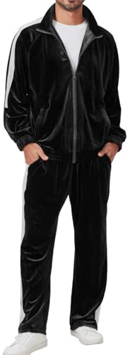 Ragelion Mens Tracksuit 2 Piece Velour Sweatsuit for Men Casual Full Zip Jogging Suit Jacket Pants Set