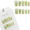 Handmade Green Press On Nail 3D Flower Butterfly Medium to Long Length Plate Cute Art Decoration 10pcs with Storage Box