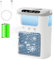 Timisea Mini Air Conditioning Mobile: 3-in-1 Air Cooler with 3-Level Mist, Humidification & 600 ml Water Tank for Effective Room Cooling - Quiet, Portable with 180° Airflow & RGB Lighting