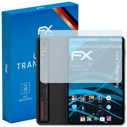 atFoliX Schutzfolie kompatibel mit RedMagic Astra Folie, ultraklare FX Displayschutzfolie (2X)
