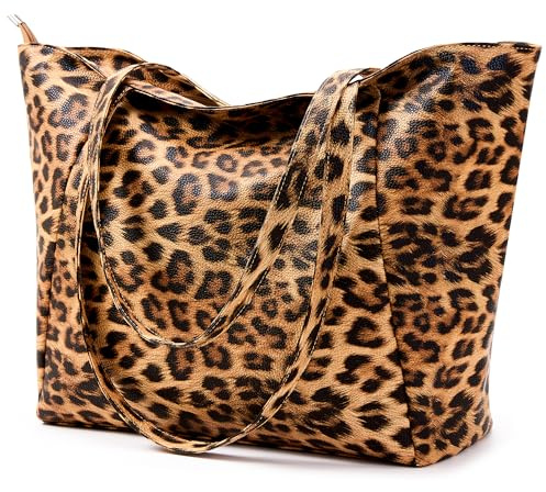 KALIDI Handtasche Damen Shopper Tasche Tote Bag PU Leder Große Schultertasche mit Reißverschluss für Arbeit,Einkauf，Schule