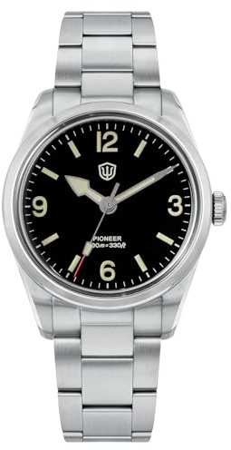 watchdives WD1950S WD1960S Quarzuhren, VH31-Uhrwerk, Bubble K1 Hardlex Kristallglas/Saphirglas mit AR-Beschichtung Herrenuhr, 100 m Wasserdicht, BGW9 Blaulicht C3 Grünlicht Superleuchtende Uhr