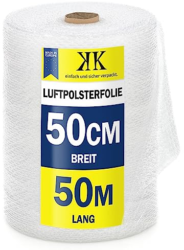 4 Rollen Luftpolsterfolie 50cm x 50m, Qualität - 50my