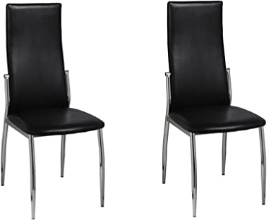 vidaXL Esszimmerstühle 2 STK. Schwarz Kunstleder