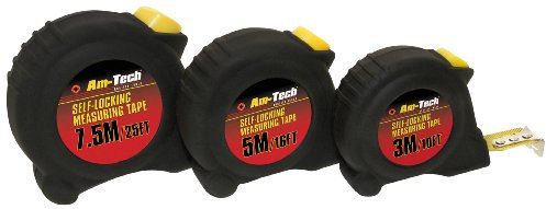 Am-Tech 3 Stück Self Locking Measuring Tape Set, P1295