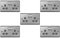 BG Electrical nbs Switch Socket Outlets - Brushed Steel,Grey,22g/5 5 x Twin 13 A