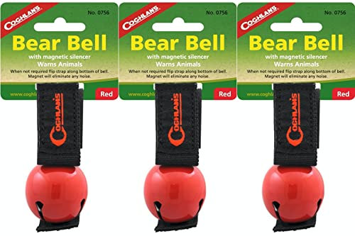 Coghlan's Bear Bell with Magnetic Silencer - Red (3-Pack)