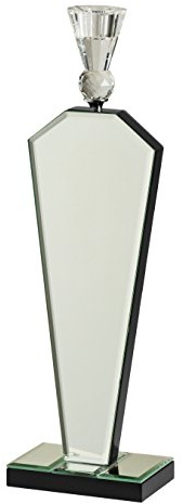 Premier Housewares Mirrored Tapered Candle Holder, 40 x 10 x 8 cm - Silver