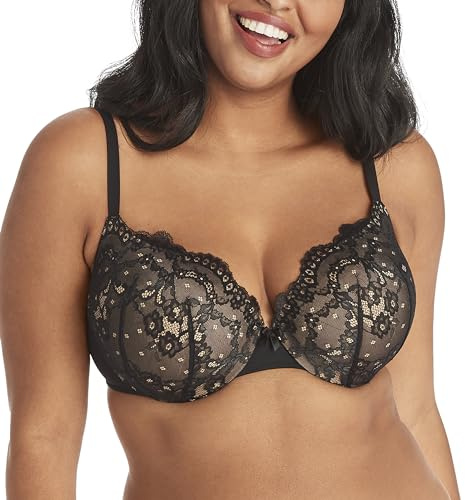Maidenform womens Love the Lift Push Up & in Demi Dm9900 bras, Black/Body Beige Lace, 34D US