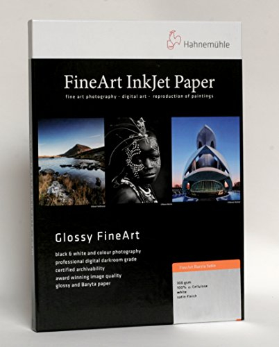 Hahnemühle 10641733 Digital FineArt Baryta Satin Papier, 300 g/m², DIN A4, 210 x 297 mm, weiß