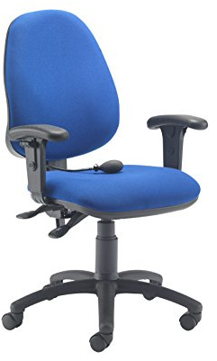 Office Hippo Ergonomic Home & Office Chair, Royal Blue, Adjustable Seat, Back, Arms & Lumbar Pump, Curved Back, 115kg Weight Capacity