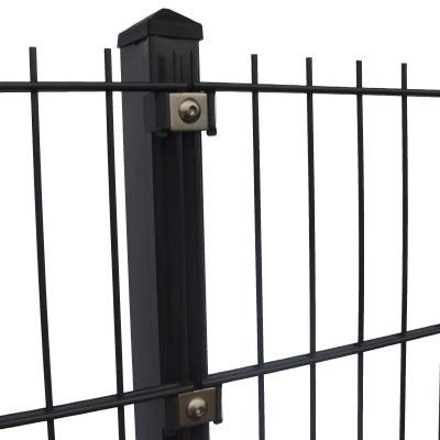 Doppelstabmattenzaun Höhe 1,43 m Zaun komplett Set 42,5m bis 60 m Anthrazit + Moosgrün (47,5m, Anthrazit Ral 7016)