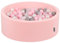 KiddyMoon Piscine À Balles pour Bébé Rond 90X30cm/300 Balles 7Cm Fosses À Boules Jouet Enfant, Rose: Perle/Gris/Transparent/Rose Poudré