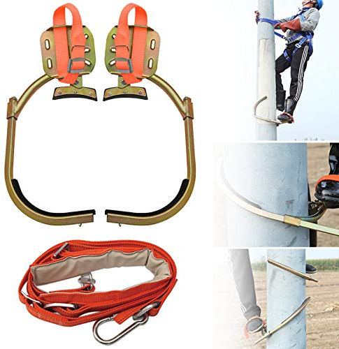 Baum Kletterausrüstung Set, rutschfest Steigeisen für Bäume mit Sicherheitsgurt, Rostfreier Stahl Baumpflege Ausrüstung für Elektroarbeiter, Jagdbeobachtung,set-500model