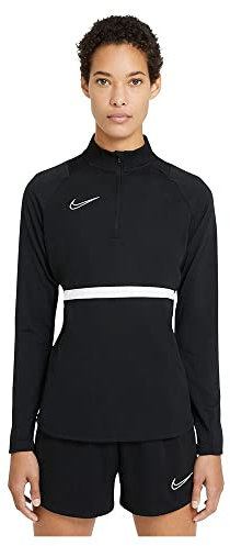 Nike Womens W Nk Dry Acd21 Dril Top, Black/White/White/White, CV2653-010, Gr. L