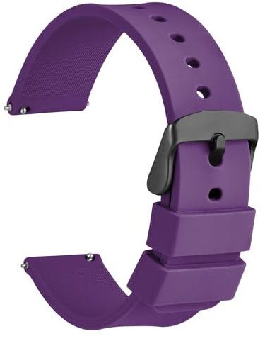 WOCCI 16mm Orologi Cinturino in Silicone per Uomo e Donna con Fibbia Nera (Viola)